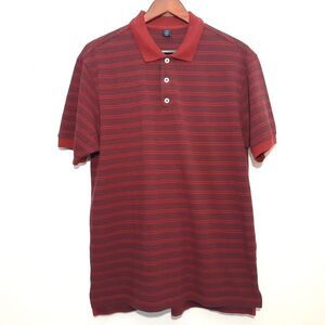 Gap mens polo shirt size L large red blue striped short sleeve golf rugby